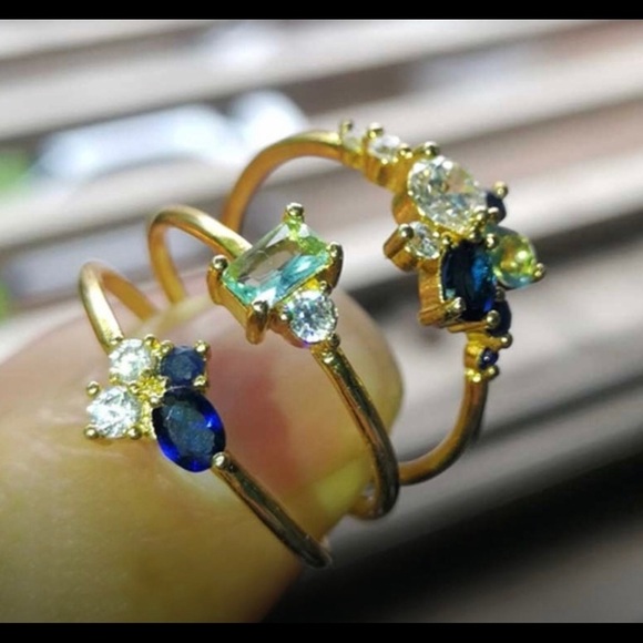 18K Plated Gemstone Rings - Picture 6 of 6
